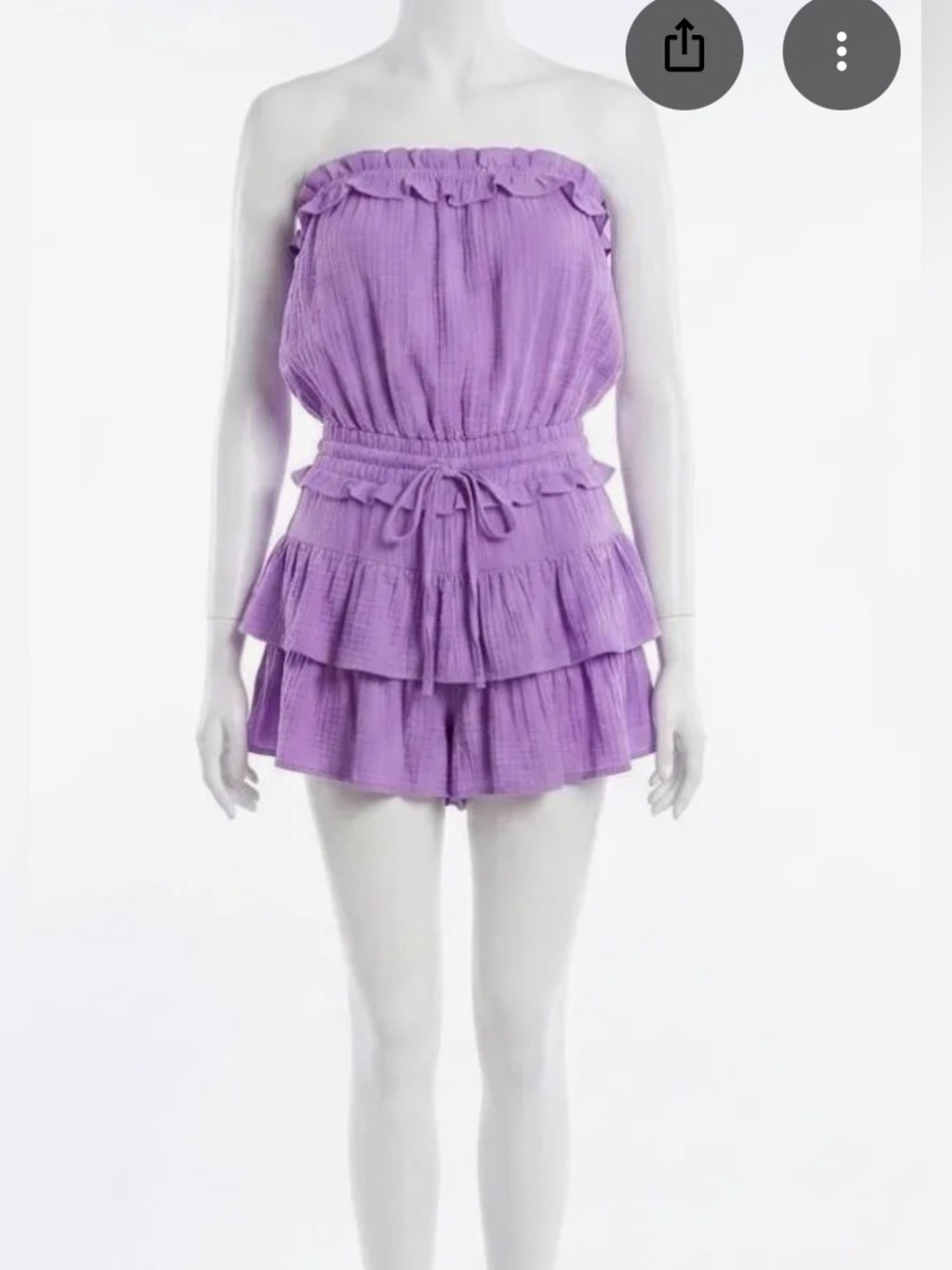 GAME DAY Lavender Ruffled Strapless Romper - Picture 1 of 10